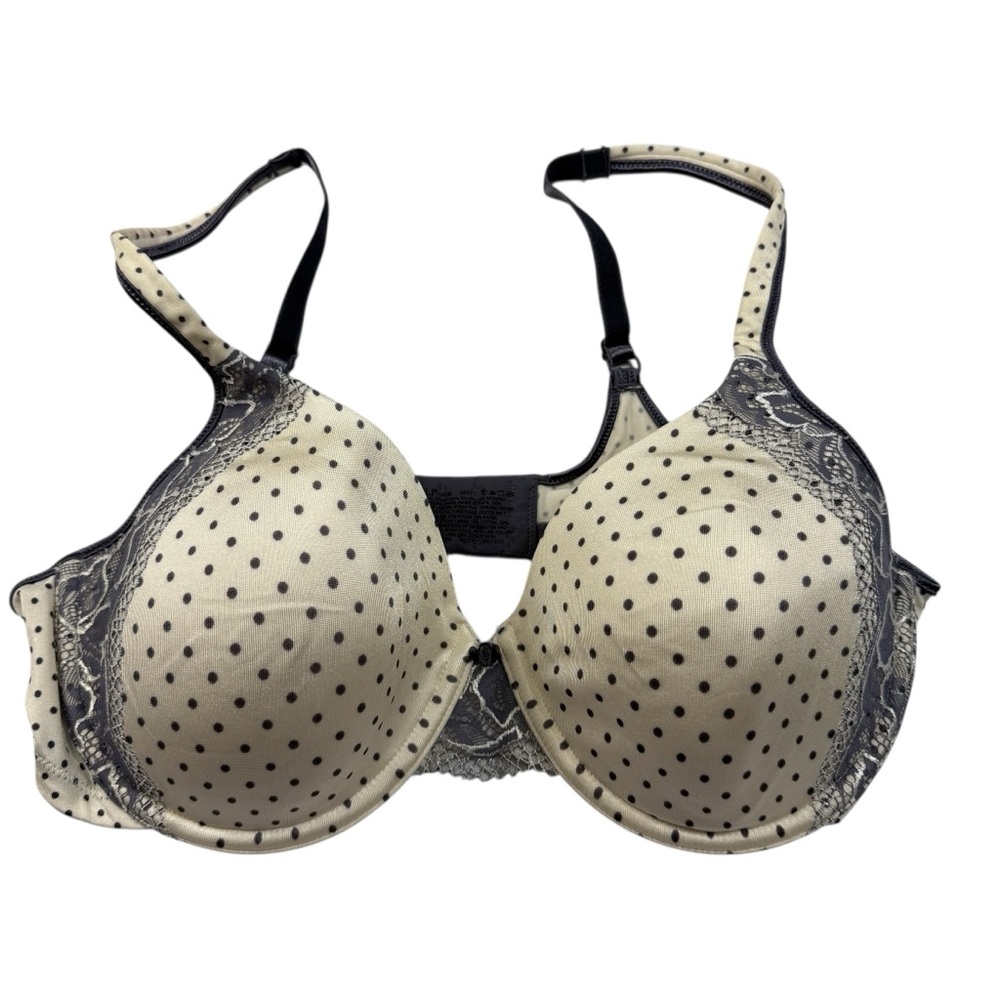Bali Double Support Minimizer Underwire Bra Polka Dot Lace Trim 40B